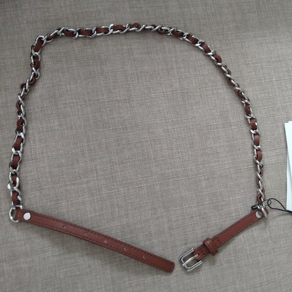 Sandro brown leather and silver hard ware belt NEW with Tags - Picture 1 of 6